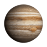Jupiter: Large gas giant with colorful bands and Great Red Spot
